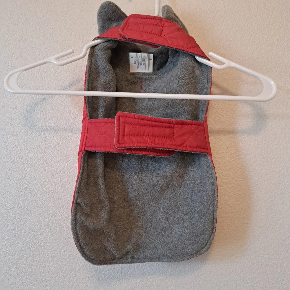 Grreat Choice Red Quilted Dog Coat Fleece Lined Reflective Vest Medium SC14